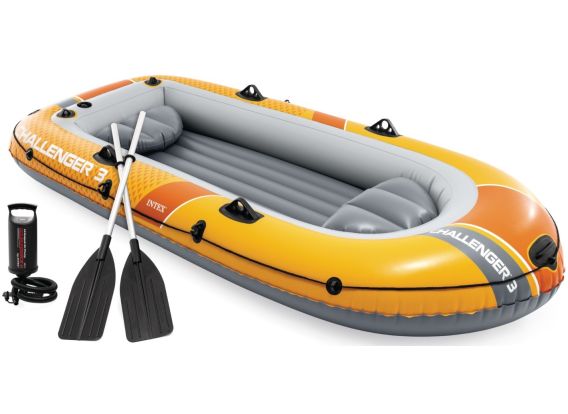 Intex Challenger 3 Set | Driepersoons opblaasboot incl. peddels en pomp