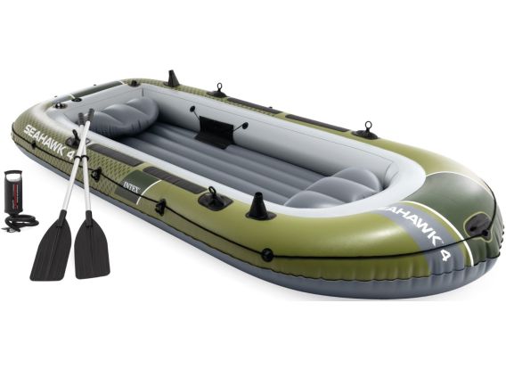 Intex Seahawk 4 Set | Vierpersoons opblaasboot met peddels en pomp
