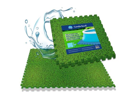 Comfortpool Zwembad vloertegels groen | Gras-print| Isolatie en bescherming | Zwembad ondervloer