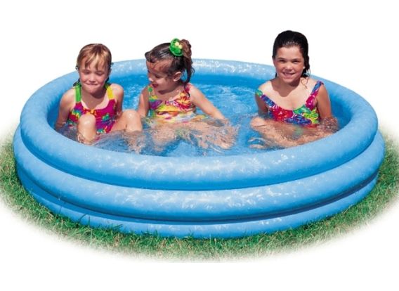 Blauw opblaasbaar zwembad