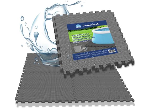 Comfortpool Zwembad Vloertegels Grijs - 50 stuks | Isolatie en bescherming | Zwembad ondervloer | 50 x 50 cm