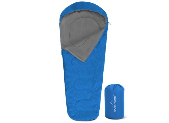 Oventure mummy slaapzak SleepPlus – blauw | Comfort tot 6 °C | Lichtgewicht en compact | Voor kamperen en backpacken