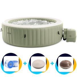 Intex PureSpa Bubble Massage Opblaasbare Spa | 4-persoons | Olijfgroen