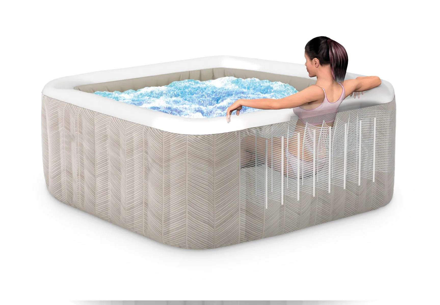 Intex Greywood Deluxe opblaasbare spa Intex chevron Deluxe opblaasbare spa